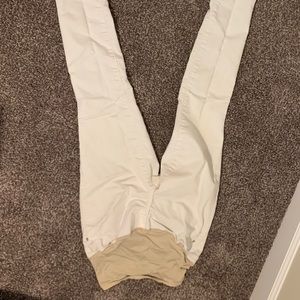 White crop maternity pants